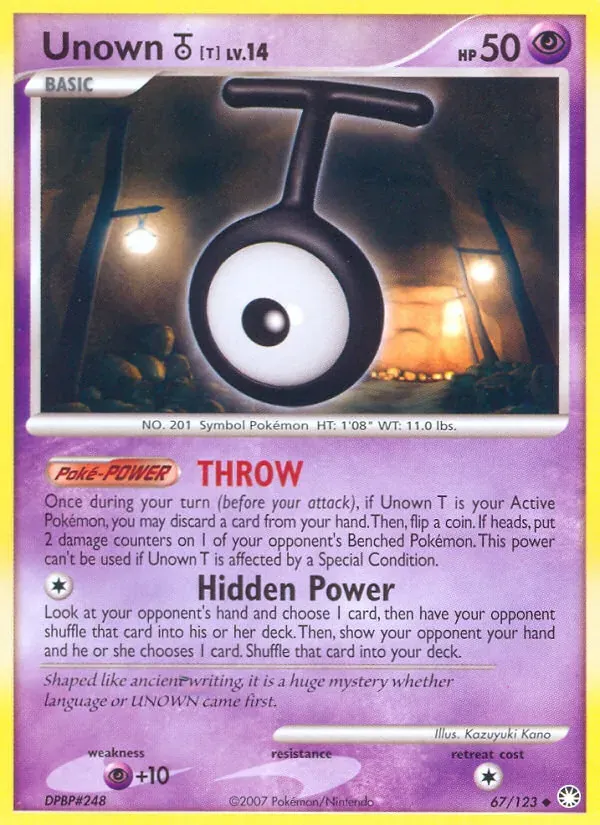 Unown T 67/123 Tesouros Misteriosos