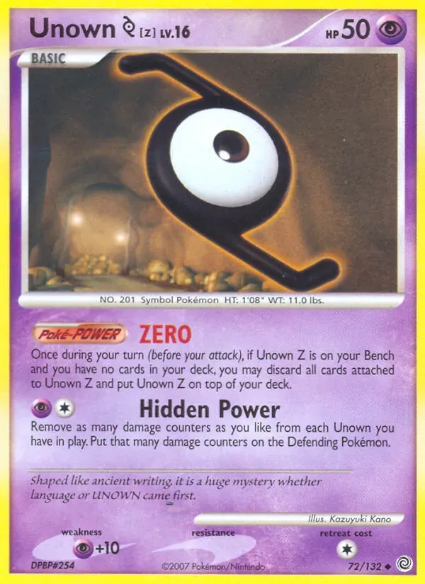 Unown Z 72/132 Maravilhas Secretas