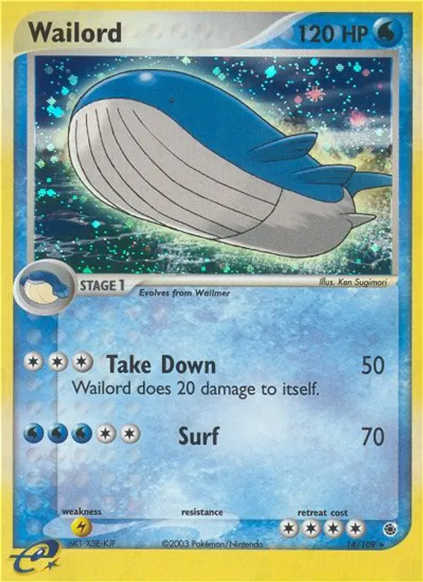 Wailord 14/109 EX Rubi e Safira