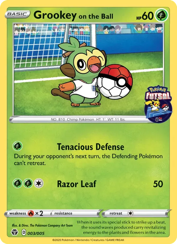 Grookey on the Ball 3/5 Pokémon Futsal 2020