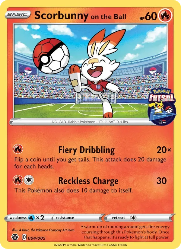 Scorbunny on the Ball 4/5 Pokémon Futsal 2020