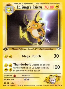 Lt. Surge's Raichu 28 Gym Heroes