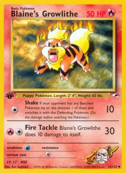 Blaine's Growlithe 35 Gym Heroes