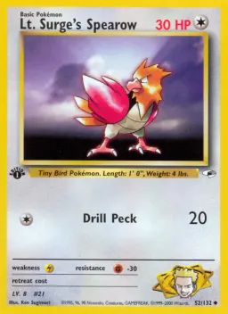 Lt. Surge's Spearow 52 Gym Heroes