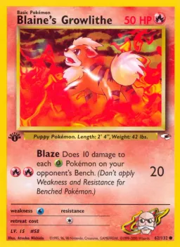 Blaine's Growlithe 62 Gym Heroes