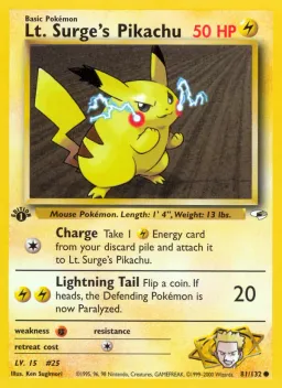 Lt. Surge's Pikachu 81 Gym Heroes