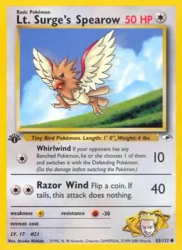 Lt. Surge's Spearow 83 Gym Heroes