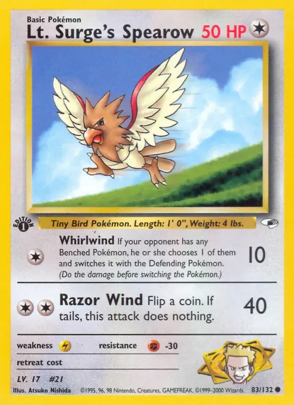 Lt. Surge's Spearow 83/132 Gym Heroes