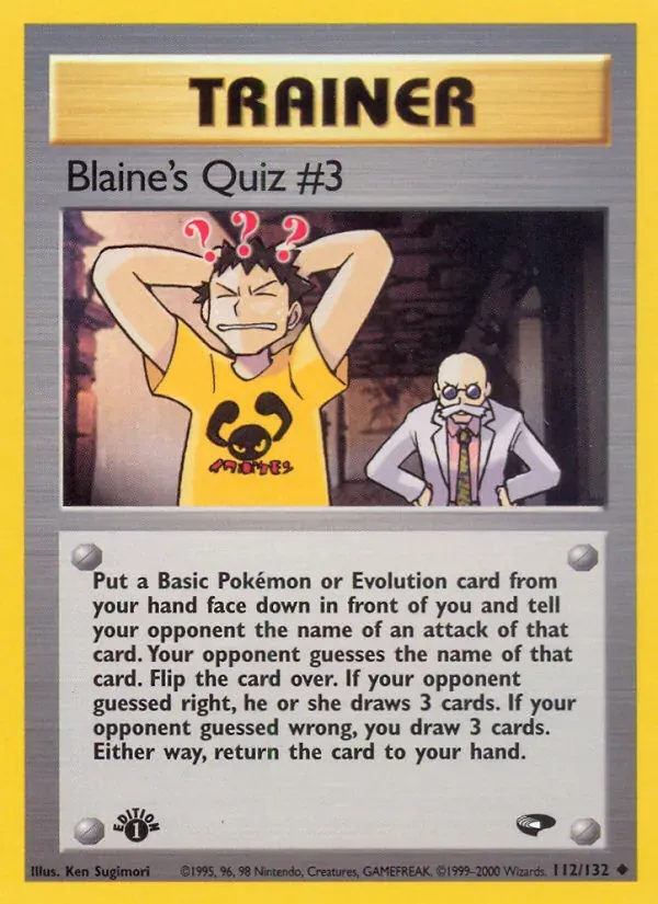 Blaine's Quiz #3 112/132 Gym Challenge