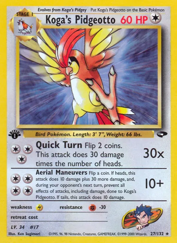 Koga's Pidgeotto 27/132 Gym Challenge