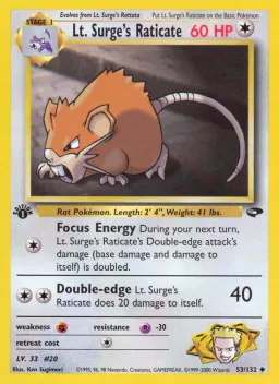 Lt. Surge's Raticate 53 Gym Challenge