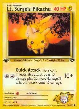 Lt. Surge's Pikachu 84 Gym Challenge