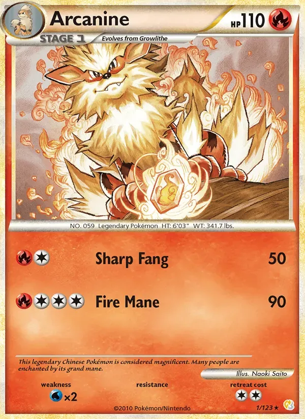 Arcanine 1/123 HeartGold SoulSilver