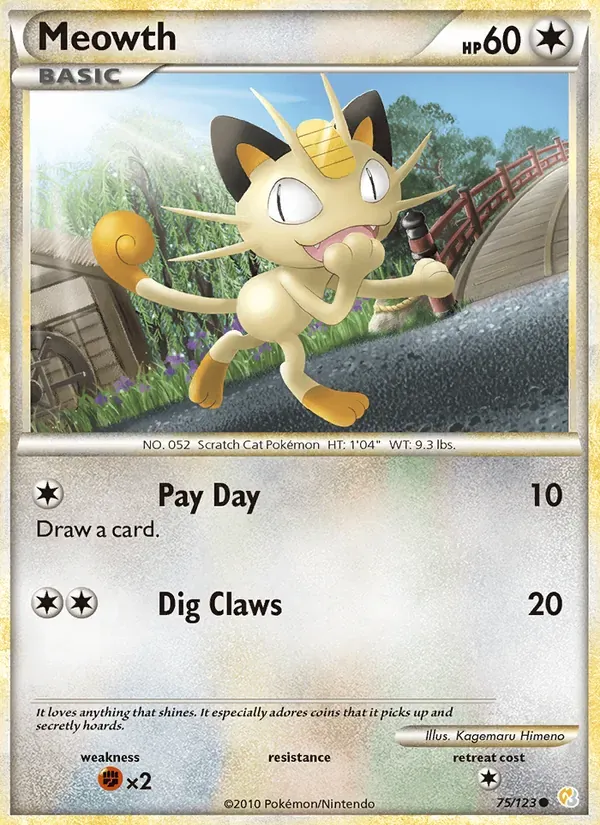 Meowth 75/123 HeartGold SoulSilver
