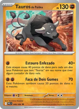 Tauros de Paldea 048 Fogo Fantasmagórico