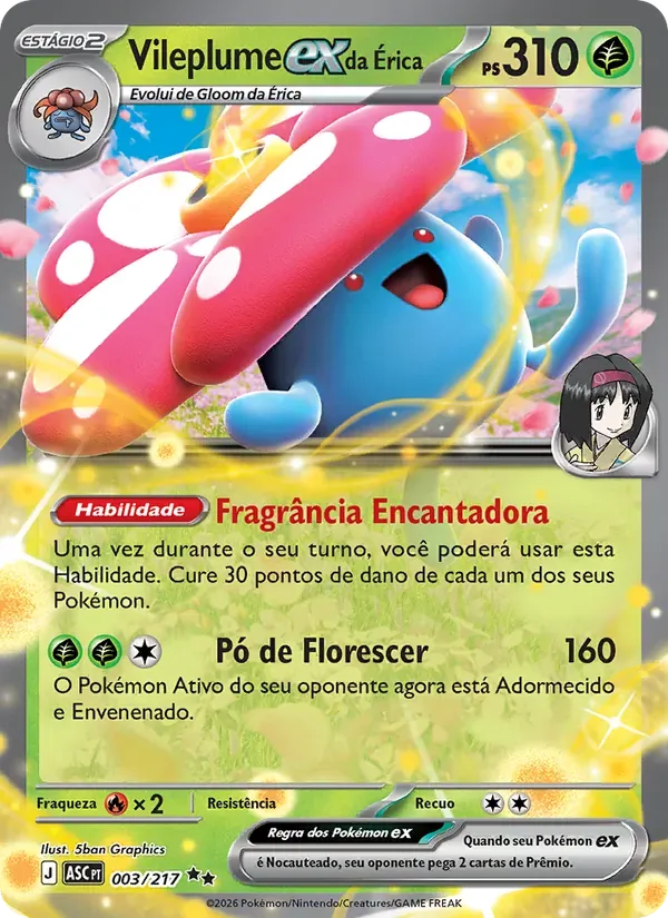 Vileplume ex da Érica 003/217 Heróis Excelsos