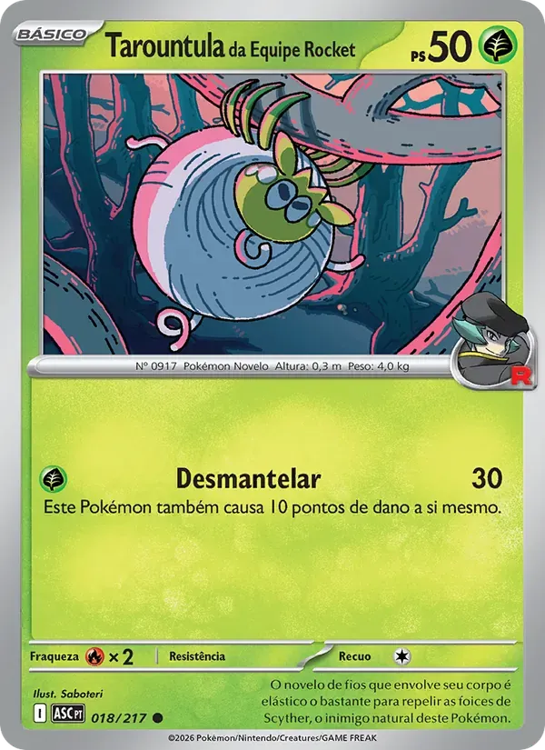 Tarountula da Equipe Rocket 018/217 Heróis Excelsos