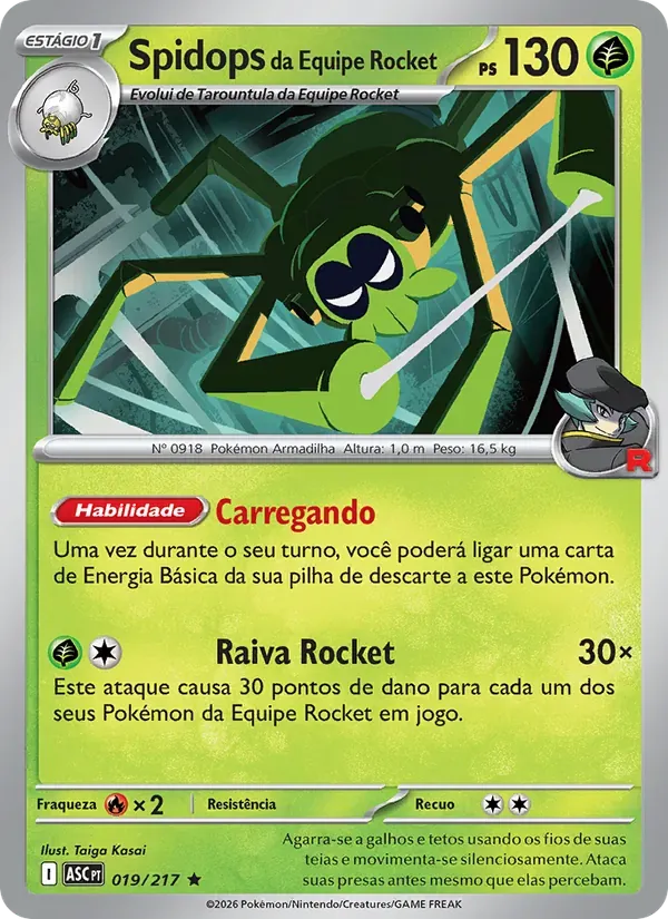 Spidops da Equipe Rocket 019/217 Heróis Excelsos