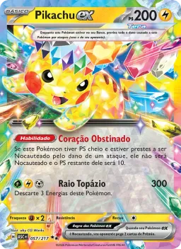 Pikachu ex 057 Heróis Excelsos