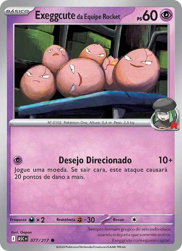 Exeggcute da Equipe Rocket 077/217 Heróis Excelsos