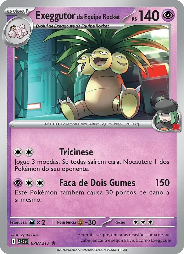 Exeggutor da Equipe Rocket 078/217 Heróis Excelsos