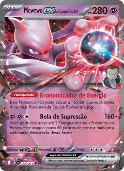 Mewtwo ex da Equipe Rocket 079 Heróis Excelsos