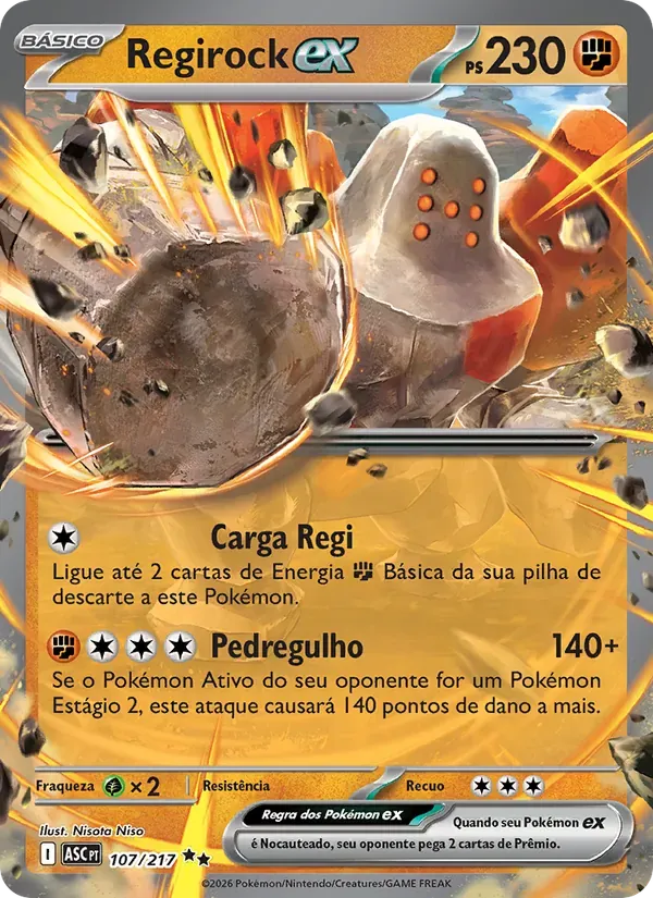 Regirock ex 107/217 Heróis Excelsos