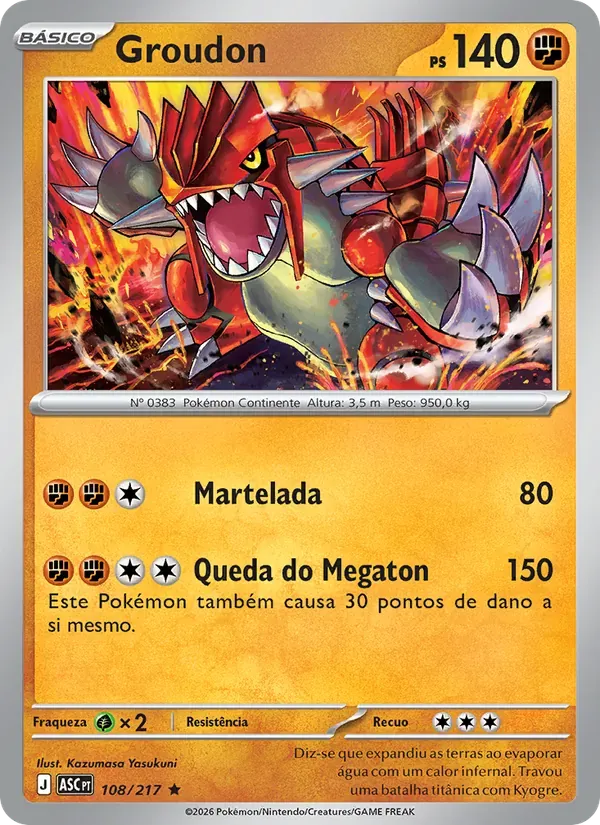 Groudon 108/217 Heróis Excelsos