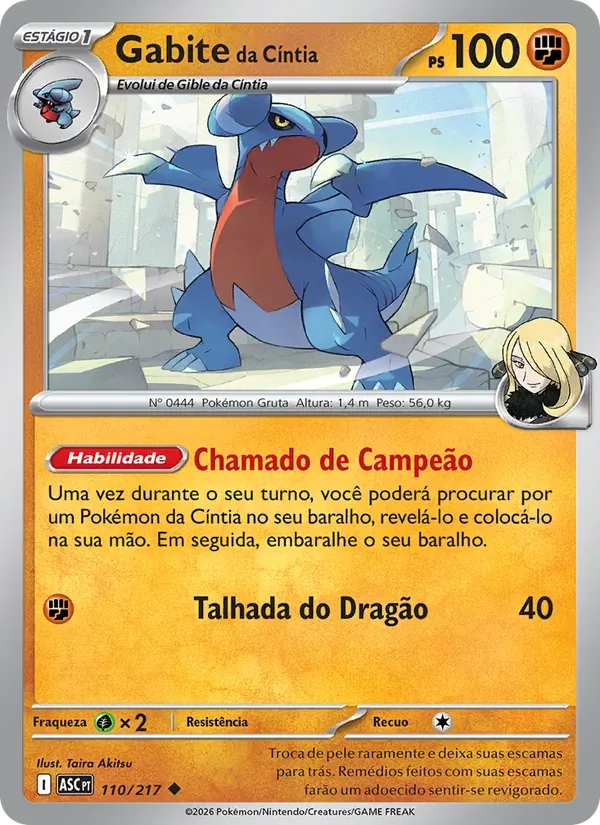 Gabite da Cíntia 110/217 Heróis Excelsos