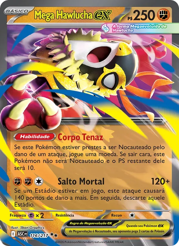 Mega Hawlucha ex 116/217 Heróis Excelsos