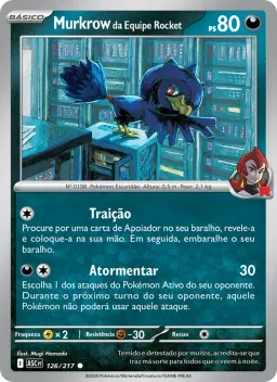 Murkrow da Equipe Rocket 126 Heróis Excelsos