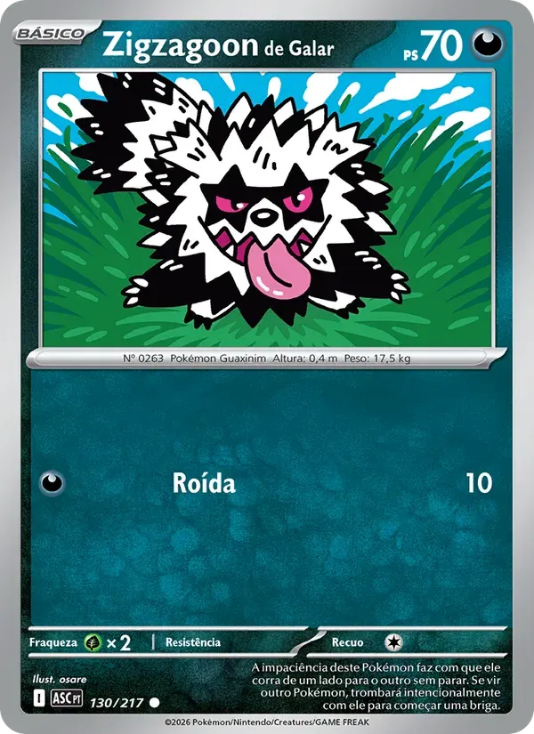 Zigzagoon de Galar 130/217 Heróis Excelsos