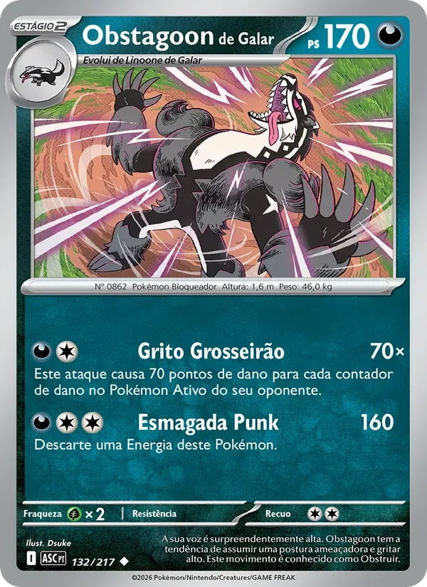 Obstagoon de Galar 132/217 Heróis Excelsos