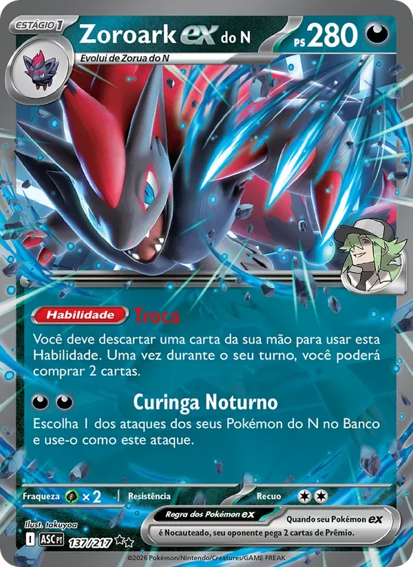 Zoroark ex do N 137/217 Heróis Excelsos