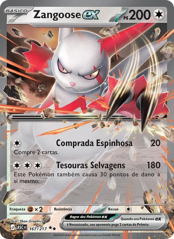 Zangoose ex 167/217 Heróis Excelsos