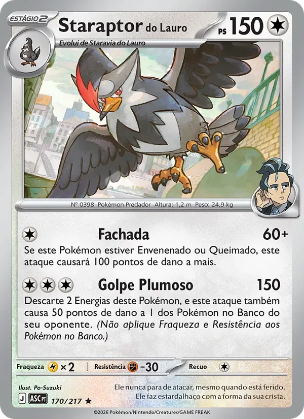 Staraptor do Lauro 170/217 Heróis Excelsos