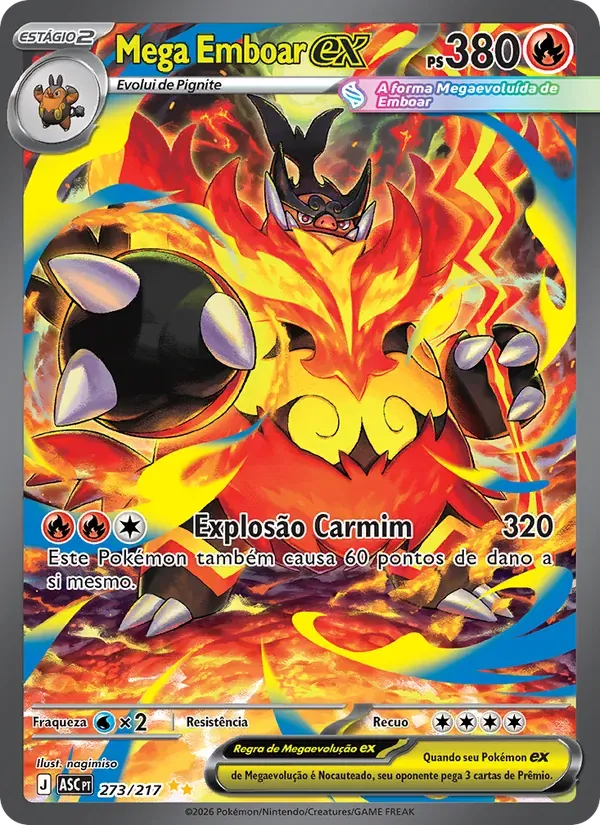 Mega Emboar ex 273/217 Heróis Excelsos