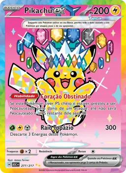 Pikachu ex 277 Heróis Excelsos