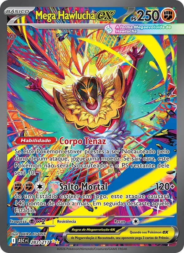 Mega Hawlucha ex 283/217 Heróis Excelsos