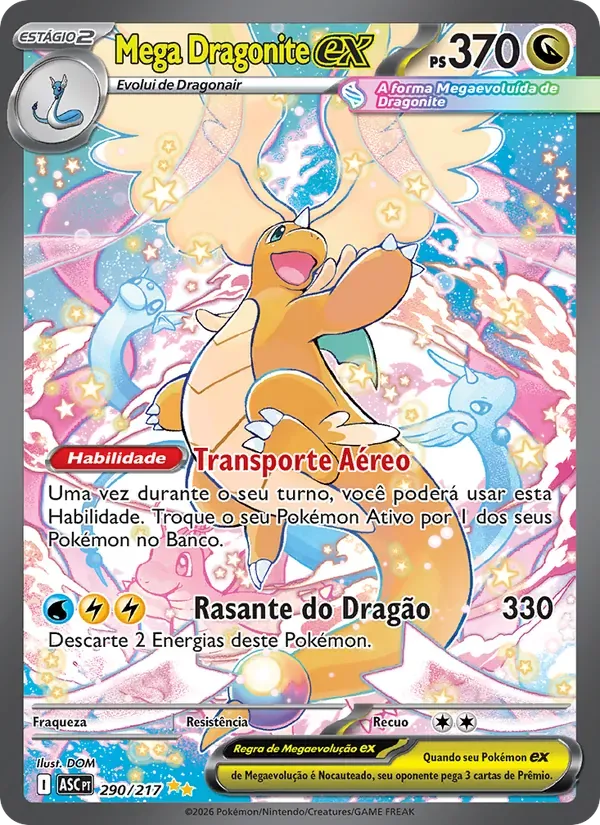 Mega Dragonite ex 290/217 Heróis Excelsos