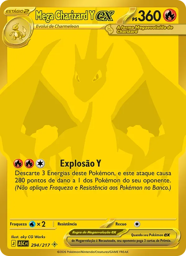Mega Charizard Y ex 294/217 Heróis Excelsos