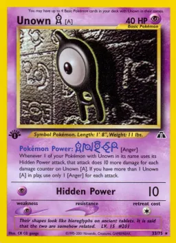 Unown [A] 33 Neo Discovery