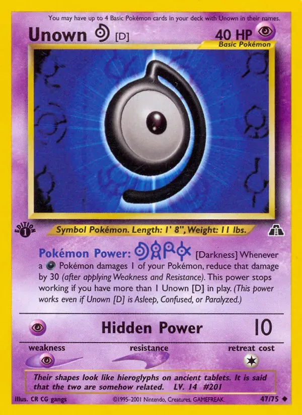 Unown [D] 47/75 Neo Discovery