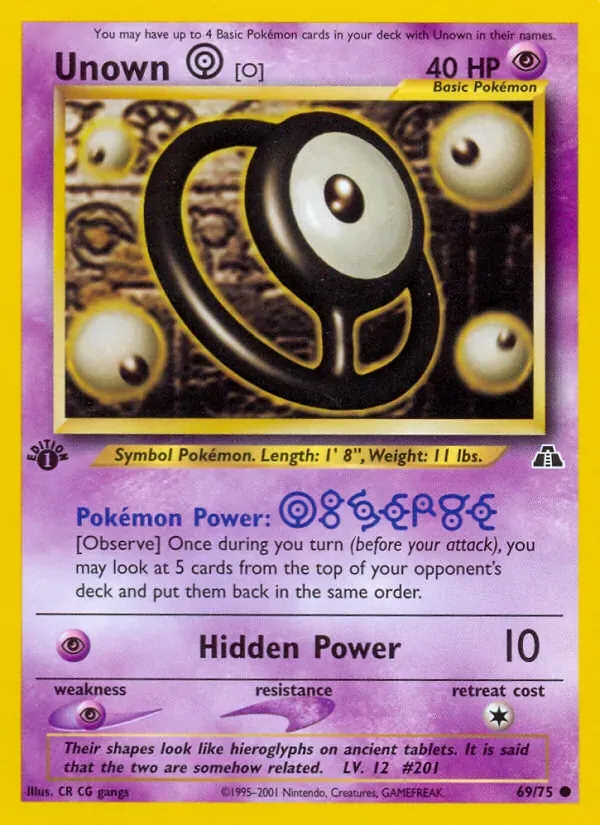 Unown [O] 69/75 Neo Discovery