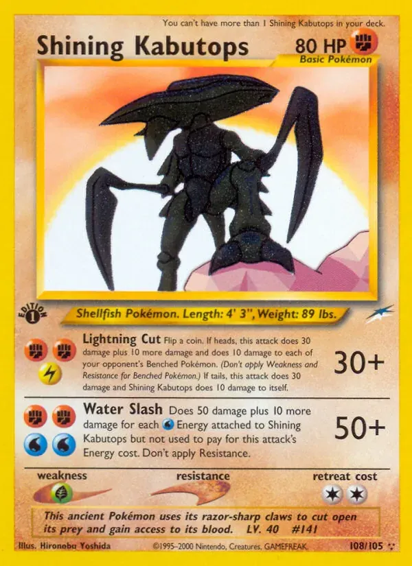 Shining Kabutops 108/105 Neo Destiny