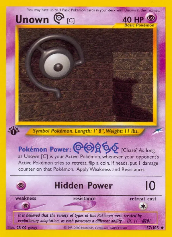 Unown [C] 57/105 Neo Destiny