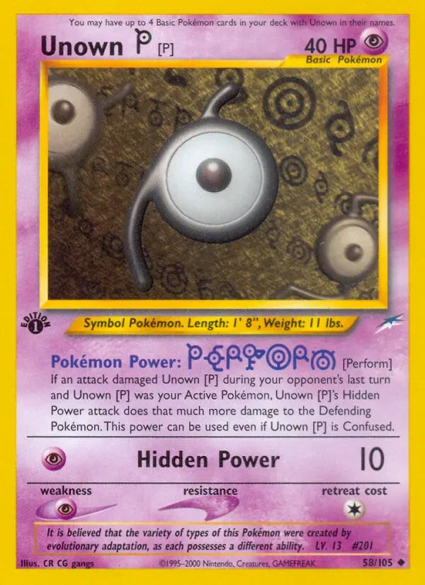 Unown [P] 58/105 Neo Destiny