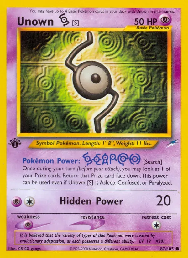 Unown [S] 87/105 Neo Destiny