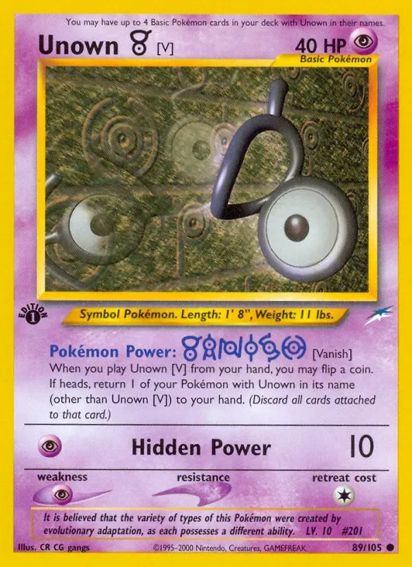 Unown [V] 89/105 Neo Destiny