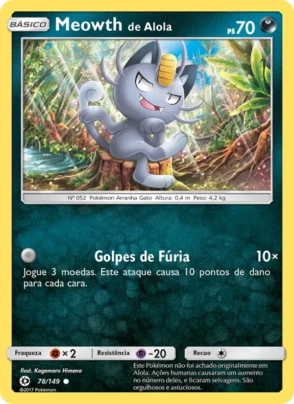 Meowth de Alola 78/149 Sol e Lua